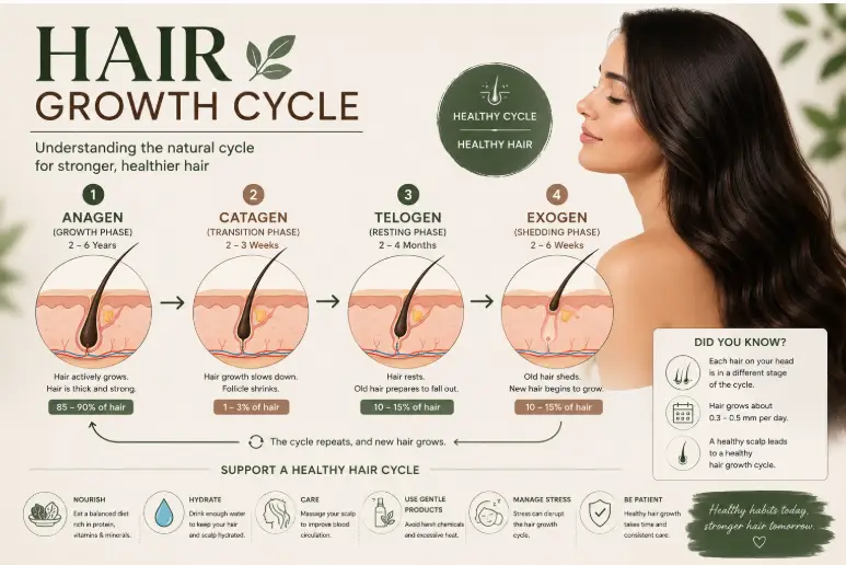 The Hair Growth Cycle Explained: Why Some Daily Fall Is Normal